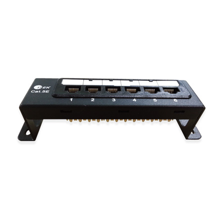 DEK1276C - Cat.5E Patch panel, 6port, T568A/B